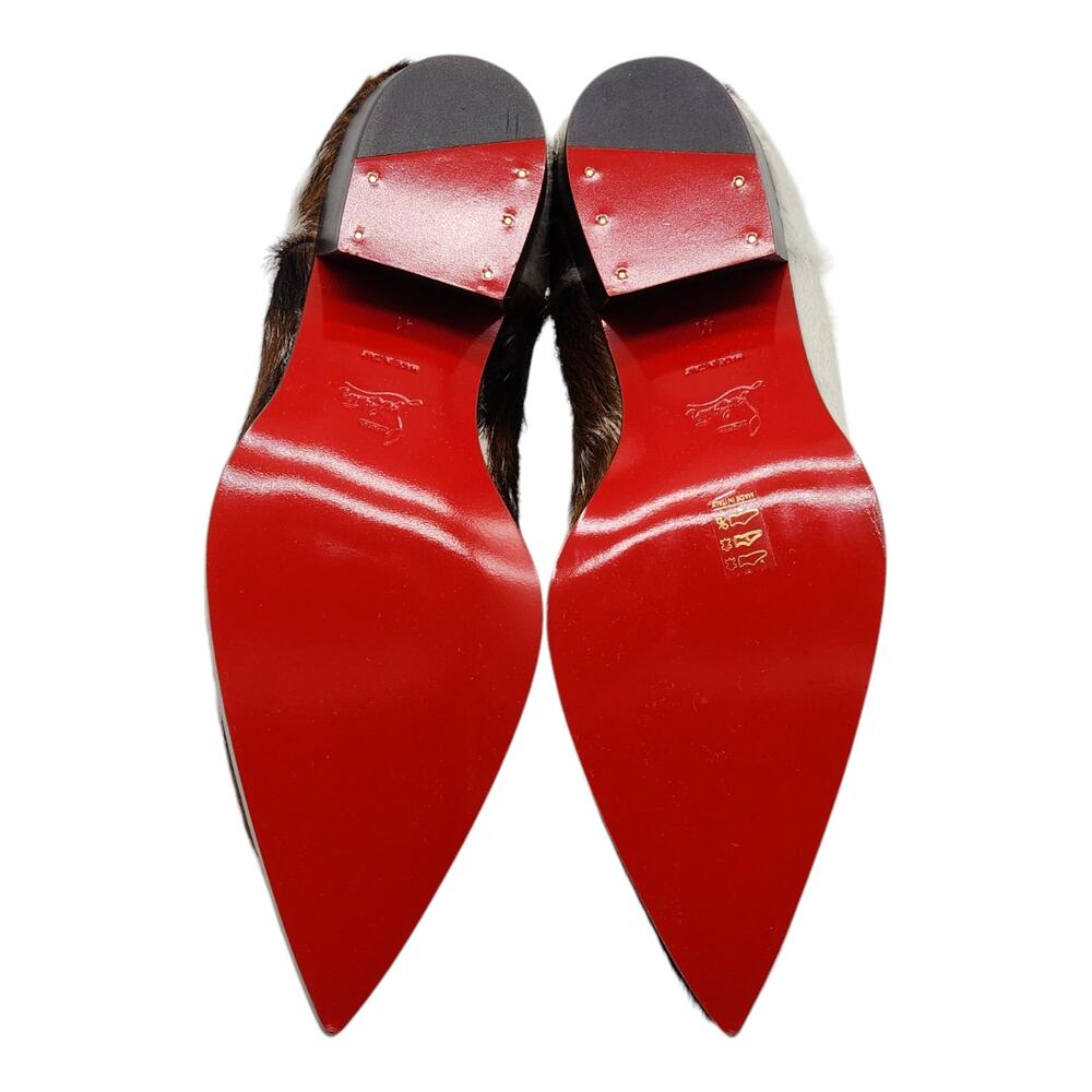 Christian Louboutin Cheliviss Low Boots - Hair-on Calf - Brown White - 41 $1795 - Picture 5 of 8
